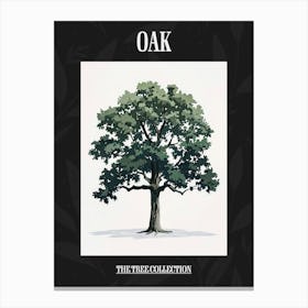 Oak Tree Pixel Illustration 4 Poster Canvas Print