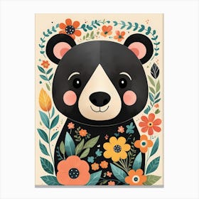 Floral Cute Baby Bear Nursery (7) Canvas Print