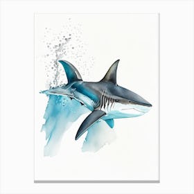Zebra Shark 2 Watercolour Canvas Print