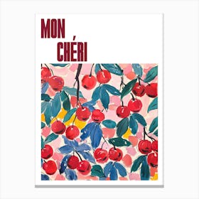 Mon Cheri Poster Summer Cherries Painting Matisse Style 2 Canvas Print