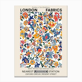 Poster Radiant Petals London Fabrics Floral Pattern 2 Canvas Print