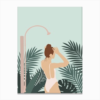 Beach Shower Canvas Print