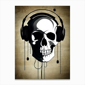Skull With Headphones 111 Canvas Print
