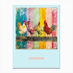 Chickens Poster Collage 2 Canvas Print