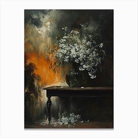 Baroque Floral Still Life Babys Breath 1 Canvas Print