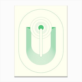 Greens Geometric Abstract Canvas Print