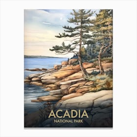 Acadia National Park Vintage Travel Poster 6 Canvas Print