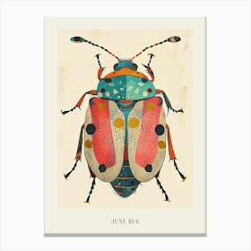 Colourful Insect Illustration June Bug 7 Poster Canvas Print