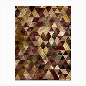 Abstract Geometric Triangle Pattern with Gold Foil n.0006 Canvas Print