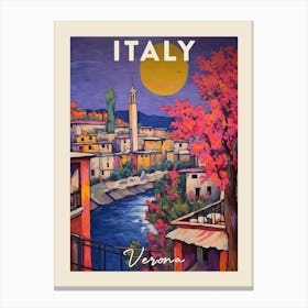 Verona Italy 1 Fauvist Painting Travel Poster Canvas Print