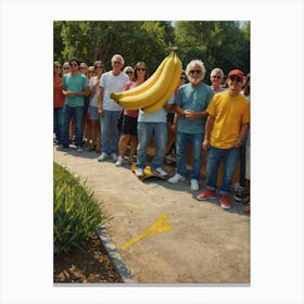 Group Of People With Bananas Canvas Print