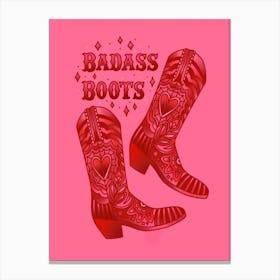 Badass Cowgirl Boots Canvas Print