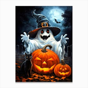 Halloween Spooky Ghost Canvas Print