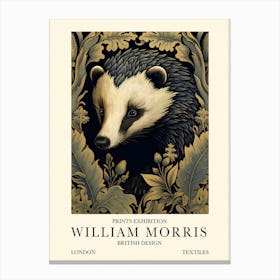 William Morris London Exhibition Poster Badger Art Print Canvas Print