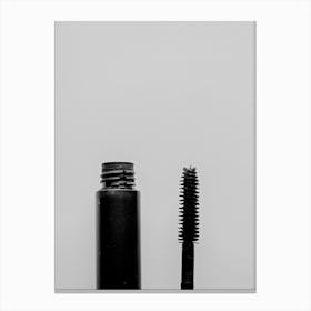 Black And White Photo Of Mascara Canvas Print