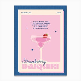 Strawberry Daiquiri Navy & Pink Canvas Print