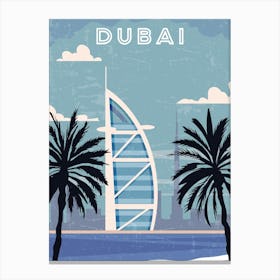 Dubai, UAE — Retro travel minimalist poster Canvas Print