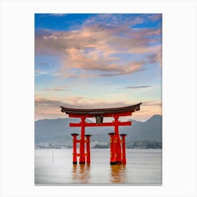 Torii Of Itsukushima Shrine On Miyajima In The Evening Canvas Print