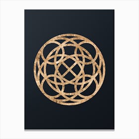 Abstract Geometric Gold Glyph on Dark Teal n.0032 Canvas Print