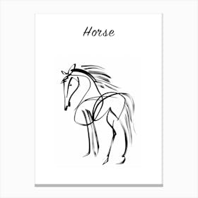 B&W Horse Poster Canvas Print