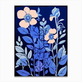 Blue Flower Illustration Aconitum 1 Canvas Print