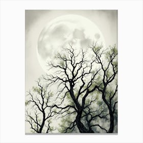 Full Moon Over Trees Canvas Print