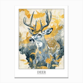 Deer Precisionist Illustration 1 Poster Canvas Print