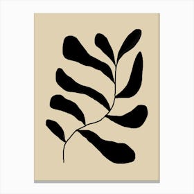 Black Leaf Canvas Print