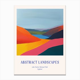 Colourful Abstract Lake District National Park England 1 Poster Blue Canvas Print