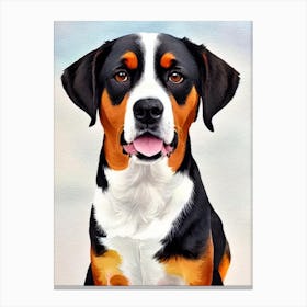 Entlebucher Mountain Dog 2 Watercolour dog Canvas Print