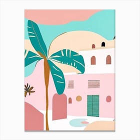 Isla Mujeres Mexico Muted Pastel Tropical Destination Canvas Print