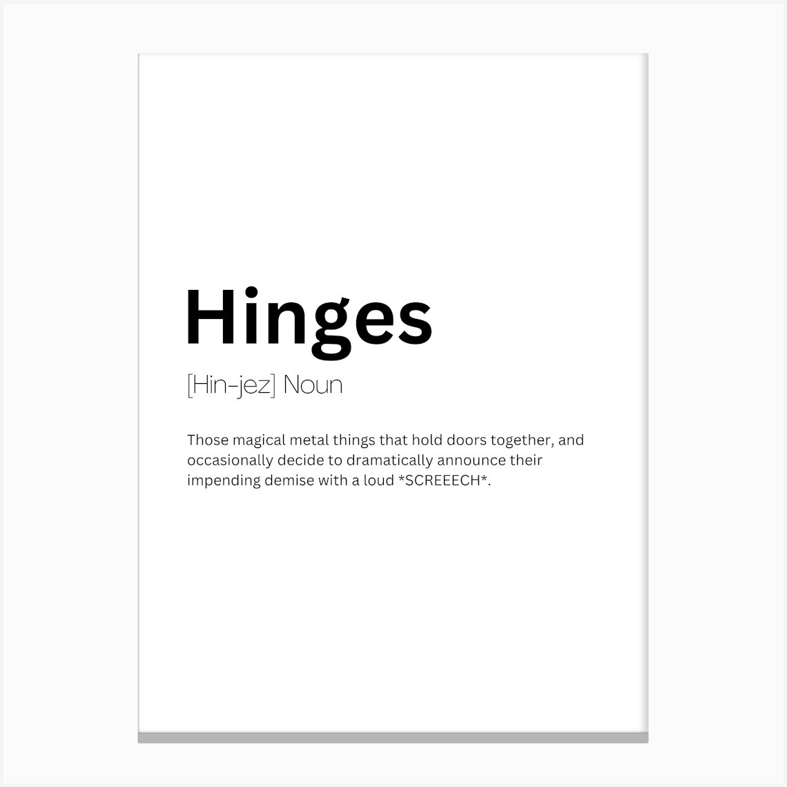 Hinges Definition Meaning Canvas Print by Kaigozen