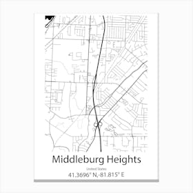 Middleburg,United States Minimalist Map Stampe su tela