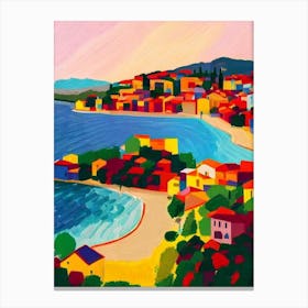 Porto Katsiki, Lefkada, Greece Hockney Style Canvas Print