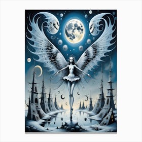 A Celestial Ballet Across Star Covered Canvas Canvas Print