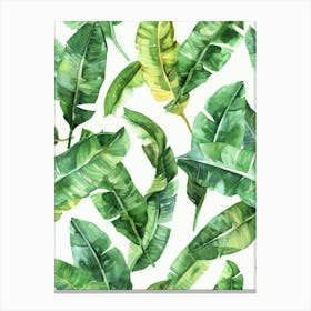 Banana Leaves Seamless Pattern Canvas Print