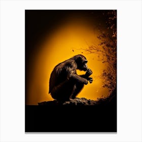 Thinker Monkey Silhouette Photography 4 Canvas Print