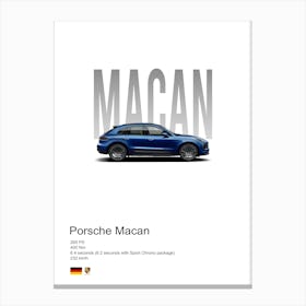 Macan Porsche Canvas Print