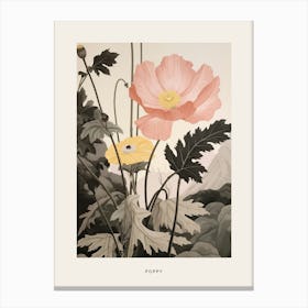 Flower Illustration Poppy 3 Poster Canvas Print