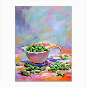 Sugar Snap Peas Still Life Painting vegetable Canvas Print
