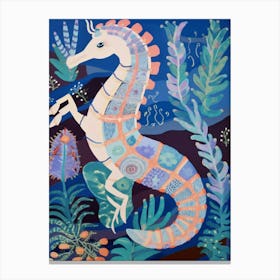 Maximalist Animal Painting Seahorse 1 Canvas Print