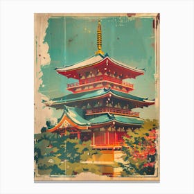 Kyoto Imperial Palace Mid Century Modern Canvas Print