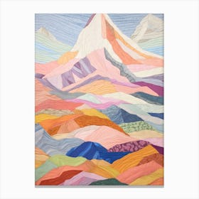 Mount Jefferson United States 1 Colourful Mountain Illustration Canvas Print