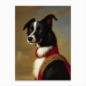 Border Collie 2 Renaissance Portrait Oil Painting Canvas Print