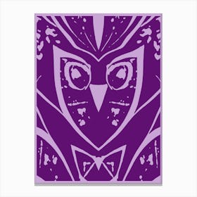 Abstract Owl Two Tone Lilac 1 Canvas Print