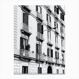 Black And White Italian Building Canvas Print