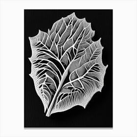 Plum Leaf Linocut 2 Canvas Print
