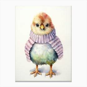 Baby Animal Watercolour Bird 2 Canvas Print