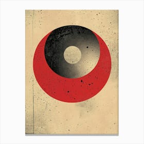 Circle In Black And Red Canvas Print