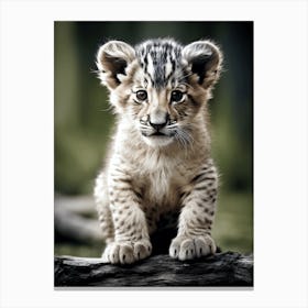 Color Photograph Of A Lion Cub Canvas Print